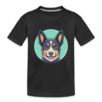 Australian Stumpy Tail Cattle Dog Breed Cartoon - T-shirt bio Premium Enfant - noir - Devant