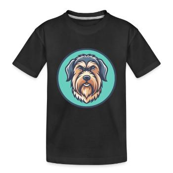 Briquet Griffon Vendéen Chien Race Dessin Animé Kawaii - T-shirt bio Premium Enfant - noir - Devant