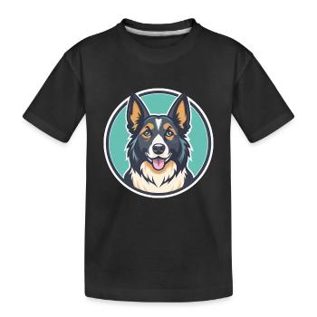 Berger des Carpates Chien Race Drôle Dessin animé Kawaii - T-shirt bio Premium Enfant - noir - Devant