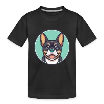 Cao De Castro Laboreiro Hunderasse Karikatur Kawaii - Kinder Premium Bio T-Shirt - Schwarz - Vorne