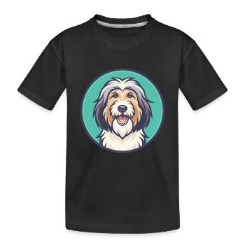 Catalan Sheepdog Dog Breed Cartoon Kawaii Clipart - Kids' Premium Organic T-Shirt - black - Front