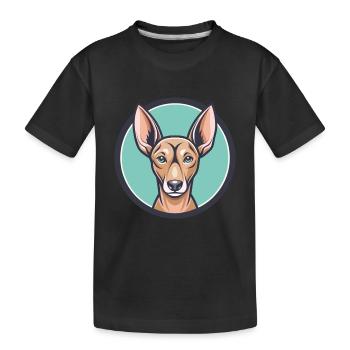 Cirneco Dell Etna Hunderasse Cartoon Kawaii Clipart - Kinder Premium Bio T-Shirt - Schwarz - Vorne