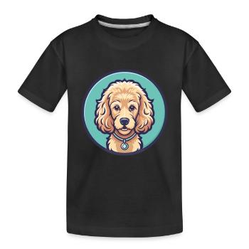 Schnurpudel Hund Rasse Cartoon Kawaii Clipart Haustier - Kinder Premium Bio T-Shirt - Schwarz - Vorne