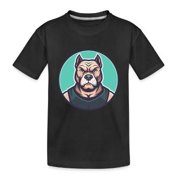 Cordoba chien de combat race dessin animé Kawaii Clipart - T-shirt bio Premium Enfant - noir - Devant