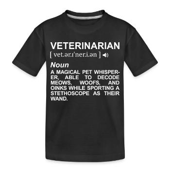 Veterinarian Dictionary - Kids' Premium Organic T-Shirt - black - Front