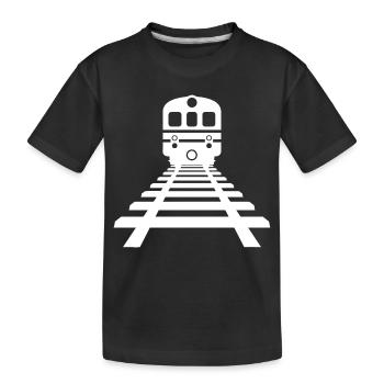 Dessin ferroviaire - T-shirt bio Premium Enfant - noir - Devant
