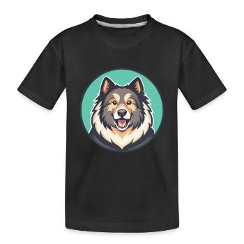 Chien de berger de l’Himalaya Chien Race Dessin animé Kawaii - T-shirt bio Premium Enfant - noir - Devant