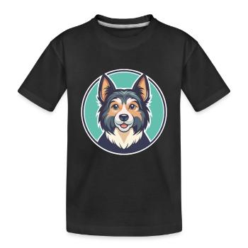 Gonczy Polski Dog Breed Cartoon Kawaii Clipart Pet - Kids' Premium Organic T-Shirt - black - Front