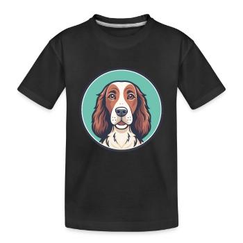 Irische Rot Und Weiß Setter Hund Rasse Lustige Karikatur - Kinder Premium Bio T-Shirt - Schwarz - Vorne