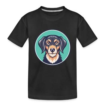 Chien de chasse à poil grossier d’Istrie Race de chien de dessin animé Animal de compagnie - T-shirt bio Premium Enfant - noir - Devant