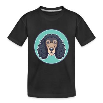 Irish Water Spaniel Dog Breed Funny Cartoon Kawaii - Kids' Premium Organic T-Shirt - black - Front