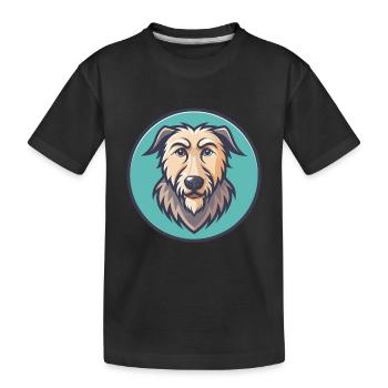 Irish Wolfhound Dog Breed Cartoon Kawaii Clipart - Kids' Premium Organic T-Shirt - black - Front