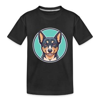 Lancashire Heeler Hunderasse Cartoon Kawaii Clipart - Kinder Premium Bio T-Shirt - Schwarz - Vorne