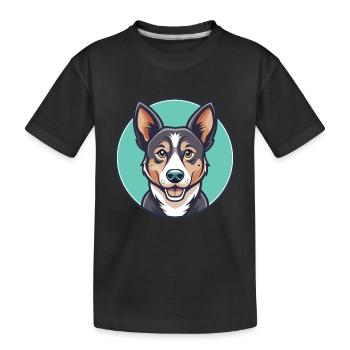 Chien bâtard race dessin animé personnage Kawaii Clipart - T-shirt bio Premium Enfant - noir - Devant