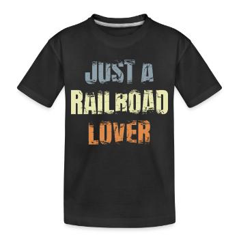 Railway lovers - Kids' Premium Organic T-Shirt - black - Front