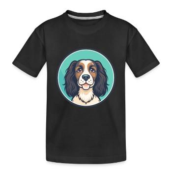 Norfolk Spaniel Hunderasse Cartoon Kawaii Clipart - Kinder Premium Bio T-Shirt - Schwarz - Vorne