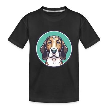 Norman Hound Chien Race Dessin animé Kawaii Clipart Animal de compagnie - T-shirt bio Premium Enfant - noir - Devant