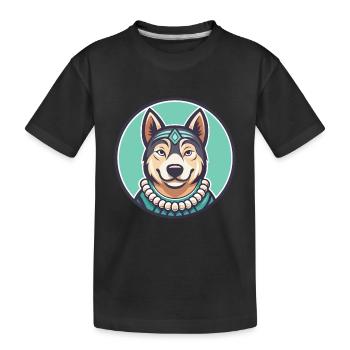 Polynésien Chien Race Dessin Animé Kawaii Clipart Animal - T-shirt bio Premium Enfant - noir - Devant
