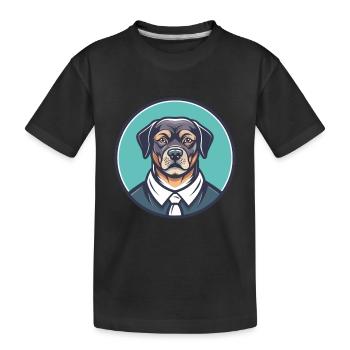 Portuguese Watchdog Dog Breed Funny Cartoon Kawaii - Kids' Premium Organic T-Shirt - black - Front