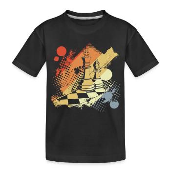 Schach Dame und König - Kinder Premium Bio T-Shirt - Schwarz - Vorne