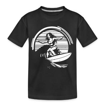 Surfer - Kids' Premium Organic T-Shirt - black - Front