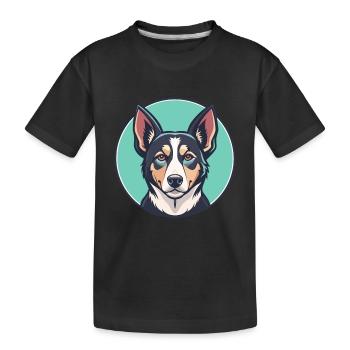 Russian Harlequin Hound Dog Breed Cartoon Kawaii - Kids' Premium Organic T-Shirt - black - Front