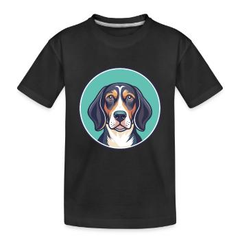 Serbische dreifarbige Hunderasse Karikatur Kawaii - Kinder Premium Bio T-Shirt - Schwarz - Vorne