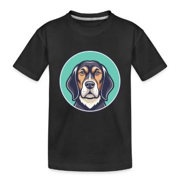 Chien de Styrie à poil grossier chien race dessin animé animal de compagnie - T-shirt bio Premium Enfant - noir - Devant