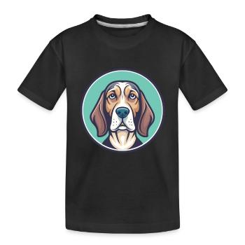 Chien de chasse yougoslave Race Dessin animé Kawaii Clipart - T-shirt bio Premium Enfant - noir - Devant