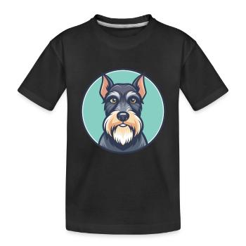 Dessin animé kawaii de race de chien Schnauzer standard - T-shirt bio Premium Enfant - noir - Devant