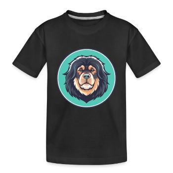 Tibetische Dogge Hunderasse Karikatur Kawaii Clipart - Kinder Premium Bio T-Shirt - Schwarz - Vorne
