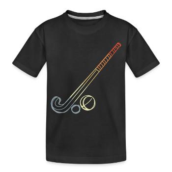 Croquis de bâton et de balle de hockey sur gazon - T-shirt bio Premium Enfant - noir - Devant
