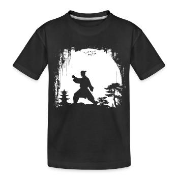 Weibliche Karateka - Kinder Premium Bio T-Shirt - Schwarz - Vorne