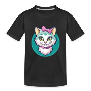 Chantilly Tiffany Cat Breed Cartoon Kawaii Animal - Kids' Premium Organic T-Shirt - black - Front