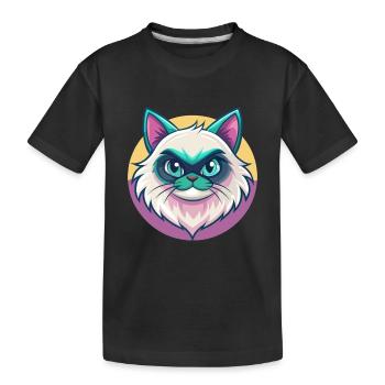 Himalaya-Katzenrasse Karikatur Kawaii Tier Haustier - Kinder Premium Bio T-Shirt - Schwarz - Vorne