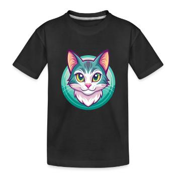 Hauskatze Rasse Karikatur Kawaii Tier Haustier - Kinder Premium Bio T-Shirt - Schwarz - Vorne