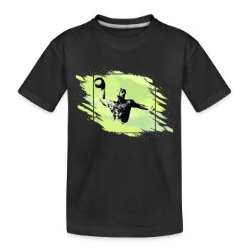 Wasserball - Wasserballer beim Wurf - Kinder Premium Bio T-Shirt - Schwarz - Vorne