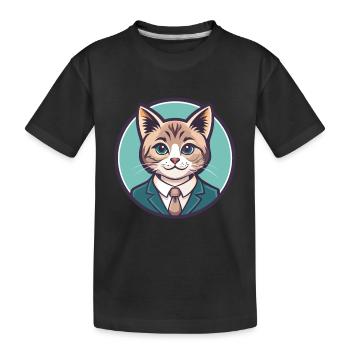 Chantilly Tiffany Cat Breed Cartoon Kawaii Animal - Kids' Premium Organic T-Shirt - black - Front