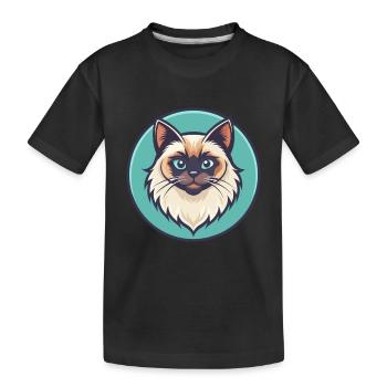 Himalaya-Katzenrasse Karikatur Kawaii Tier Haustier - Kinder Premium Bio T-Shirt - Schwarz - Vorne