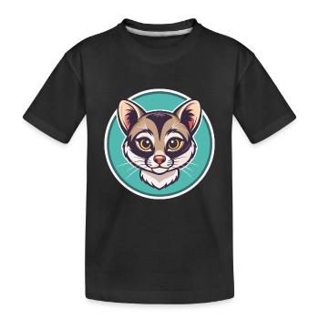American Ringtail Cat Breed Cartoon Kawaii Animal - Kids' Premium Organic T-Shirt - black - Front