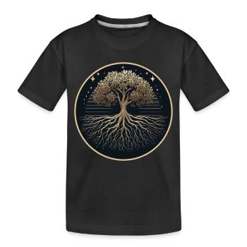 Silhouette d’arbre Racines - T-shirt bio Premium Enfant - noir - Devant