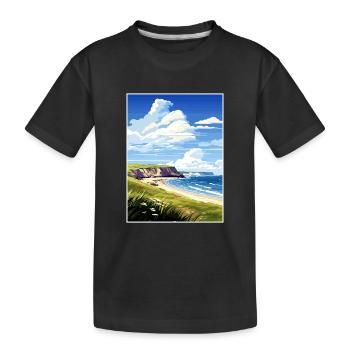Péninsule de Gower Aonb Affiche de voyage Souvenir WPA - T-shirt bio Premium Enfant - noir - Devant