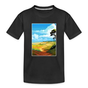 Suffolk Coast Heaths Travel Poster Souvenir WPA - Kids' Premium Organic T-Shirt - black - Front