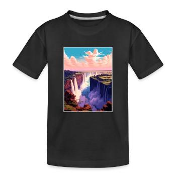 Tansania Reise Poster Souvenir Postkarte Malerei - Kinder Premium Bio T-Shirt - Schwarz - Vorne