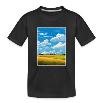 Lincolnshire Wolds Aonb Travel Poster Souvenir WPA - Kids' Premium Organic T-Shirt - black - Front