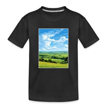 West Wiltshire Downs Aonb Voyage Poster Souvenir - T-shirt bio Premium Enfant - noir - Devant