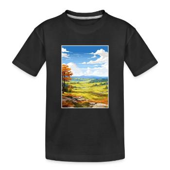 Clwydian Range und Dee Valley Aonb Reiseposter - Kinder Premium Bio T-Shirt - Schwarz - Vorne