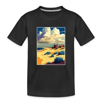 Suffolk Coast Aonb Voyage Affiche Peinture Carte Postale - T-shirt bio Premium Enfant - noir - Devant