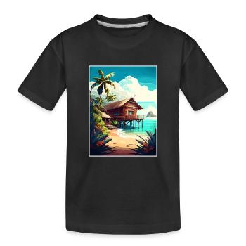 Tansania Reise Poster Souvenir Farbe WPA - Kinder Premium Bio T-Shirt - Schwarz - Vorne