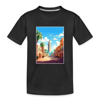 Casablanca Maroc Affiche de voyage Souvenir Peinture WP - T-shirt bio Premium Enfant - noir - Devant